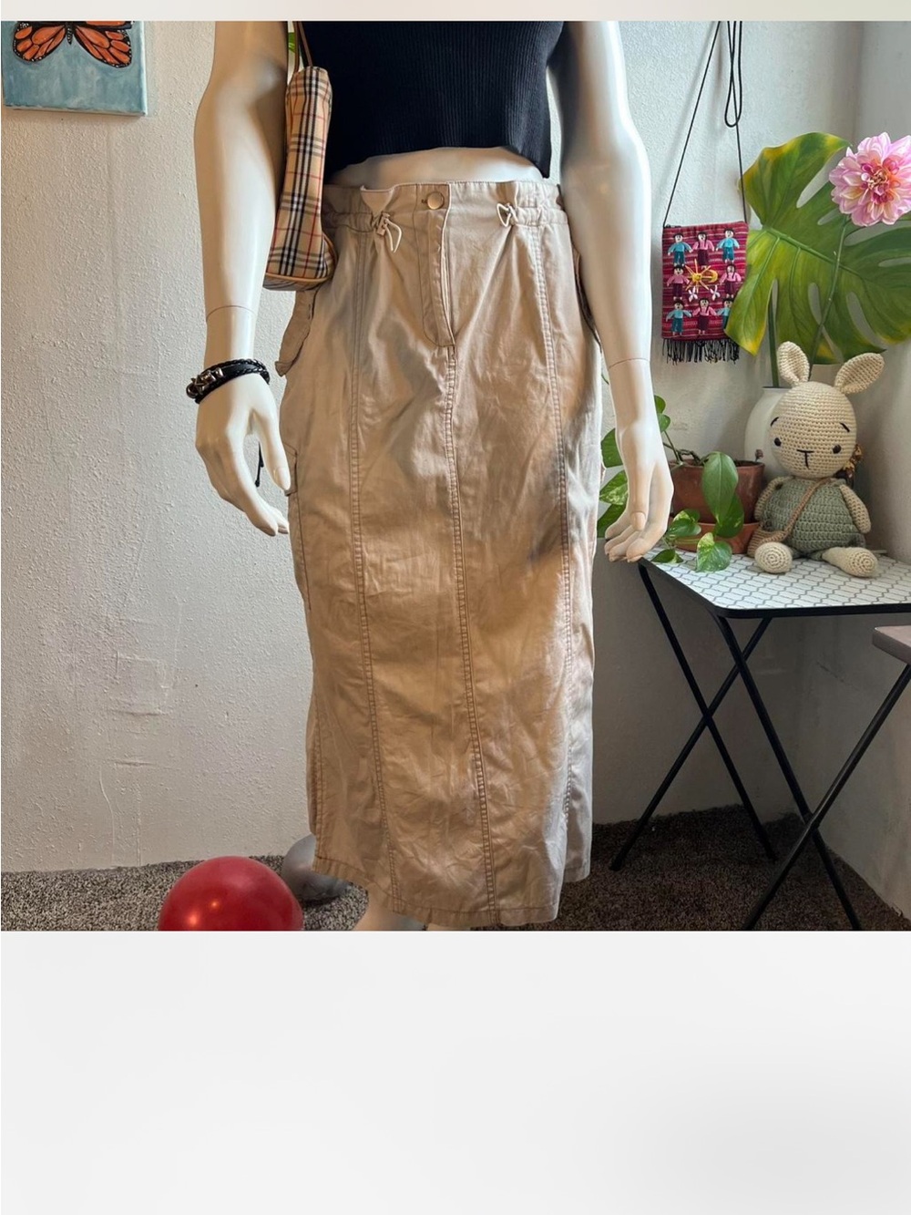 ASOS Beige Midi Utility Skirt